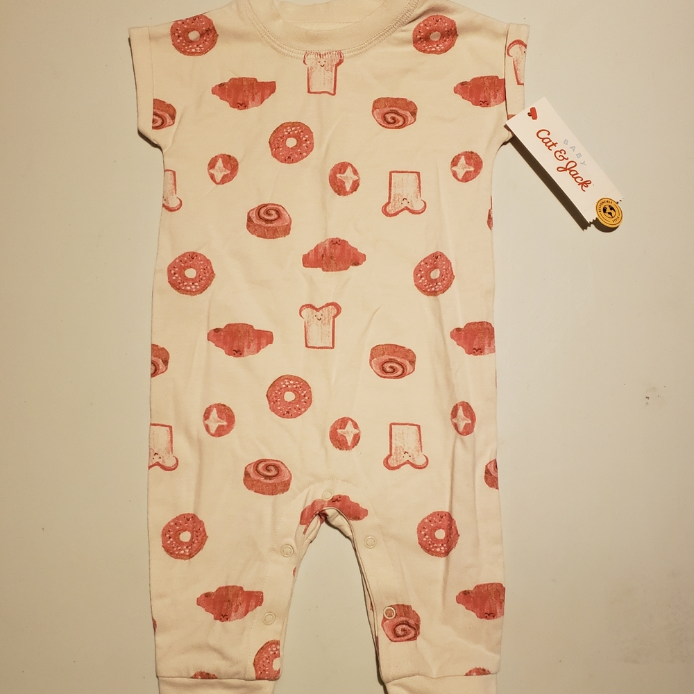 Cat & Jack Cream With Pastry Print Bodysuit